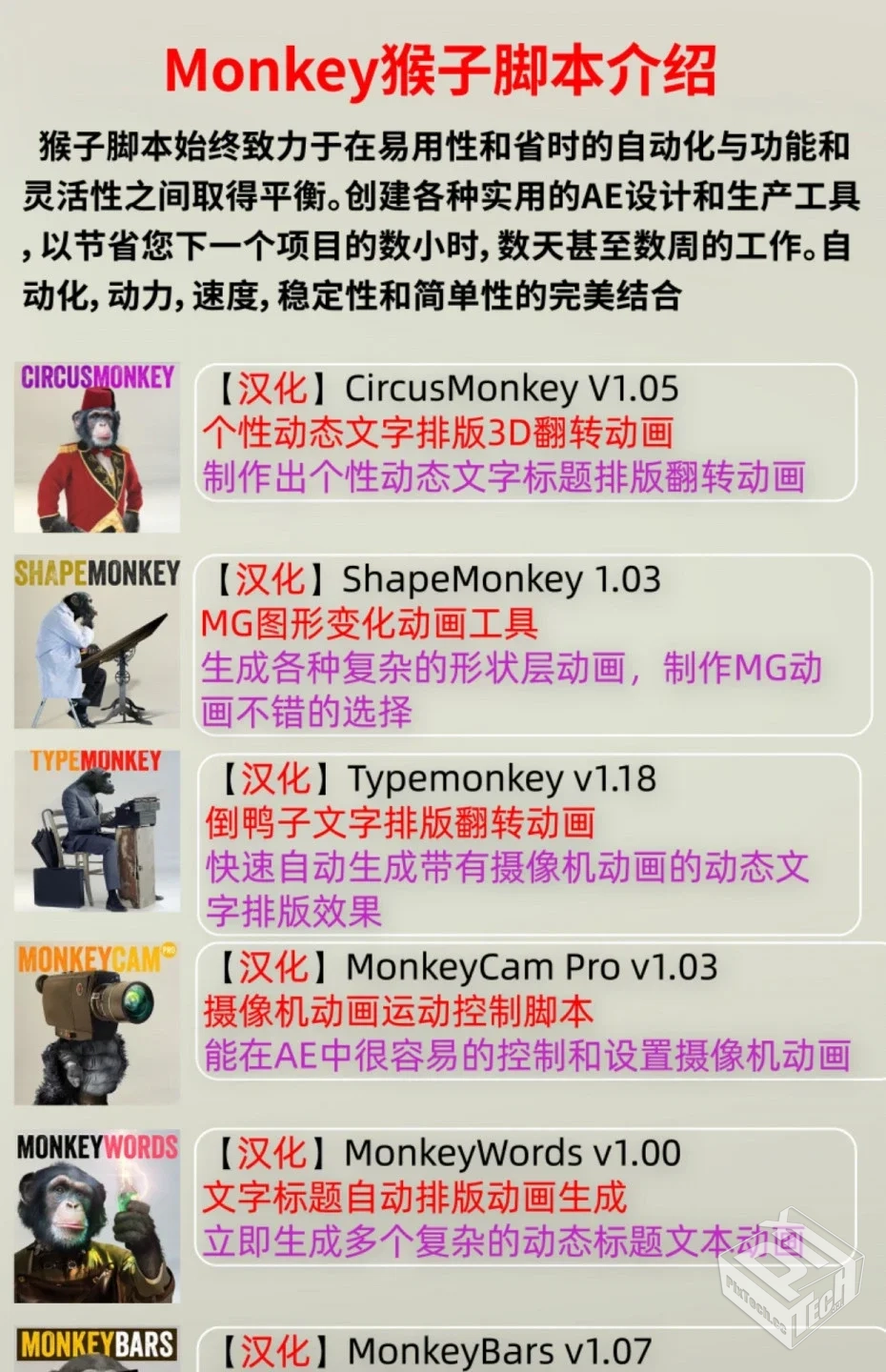 AE 视频剪辑 猴子脚本系列 TypeMonkey...